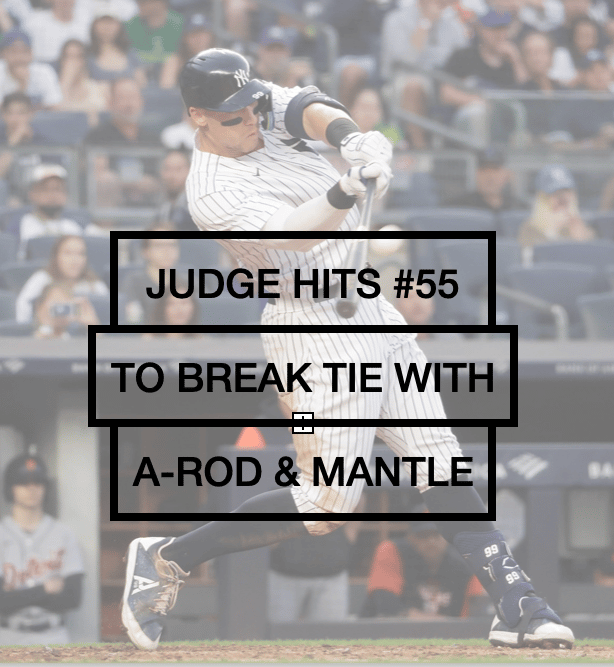 Judge Hits #55 to Break Tie with A-Rod & Mantle